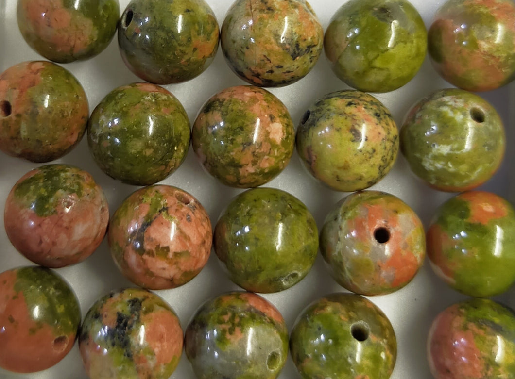 Unakite round beads 6-12mm