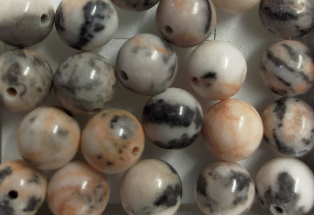 Zebra jasper round beads 6-8.5mm