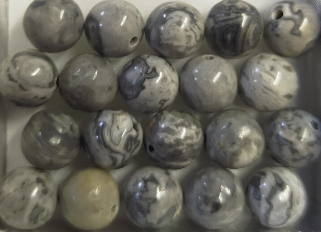 Picasso jasper round beads 8-8.5mm