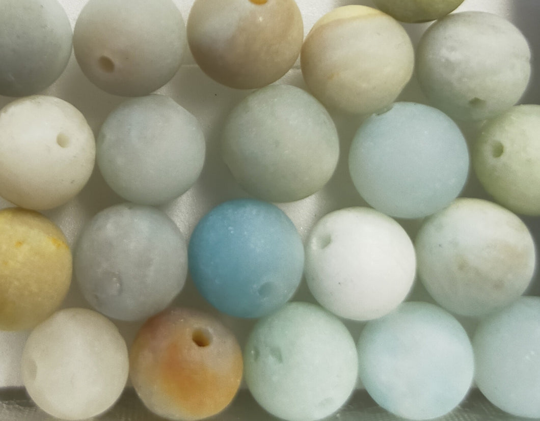 Frosted Amazonite round beads 6-8.5mm