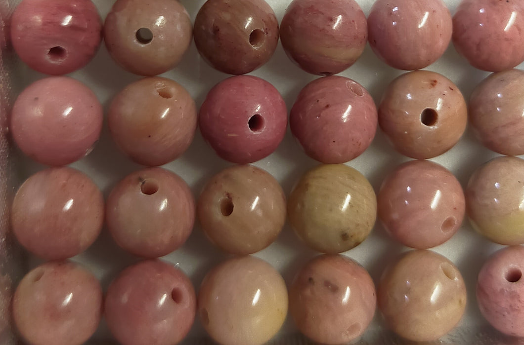 Rhodonite round beads 6-6.5mm high grade