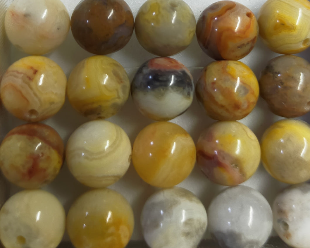 Crazy Lace agate round beads 8-8.5mm