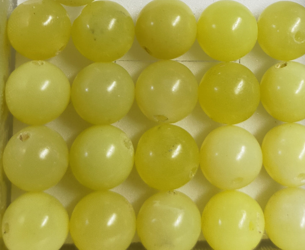 Yellow jade round beads 8-8.5mm