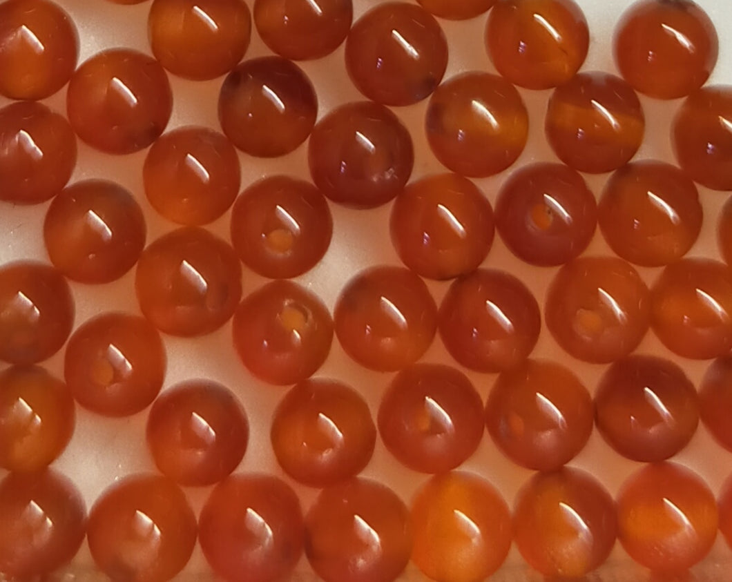 Orange agate round beads 3mm