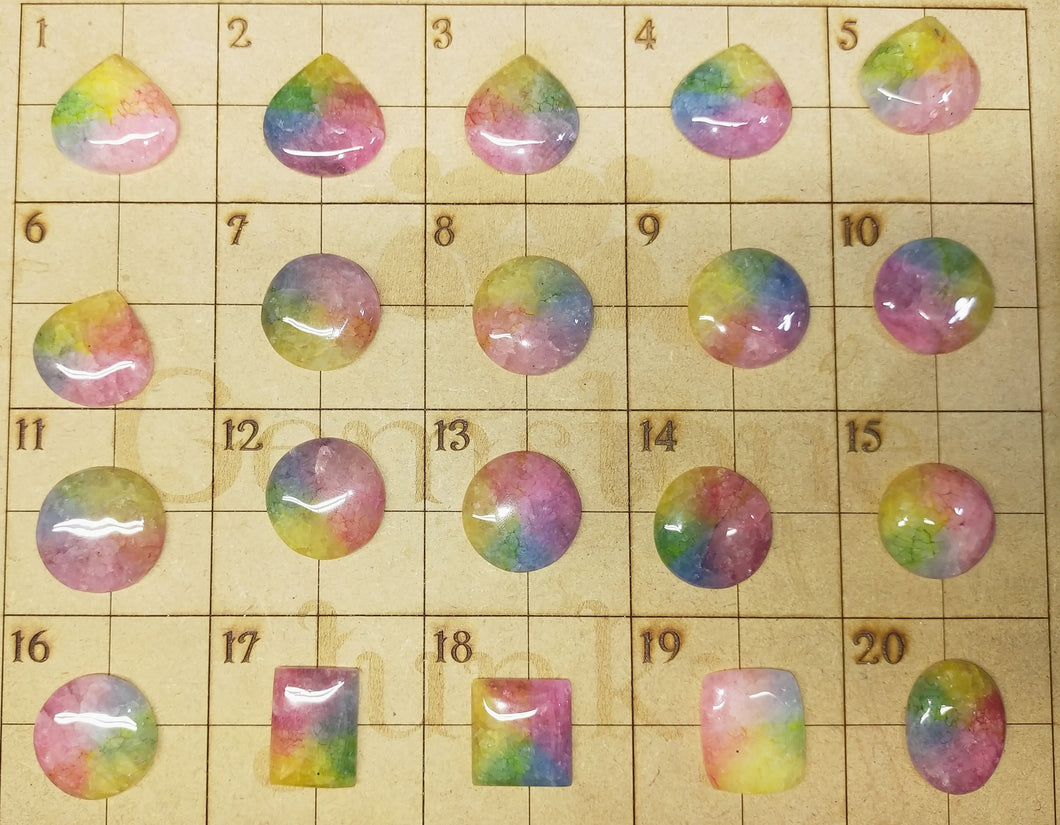 Rainbow quartz cabochons large