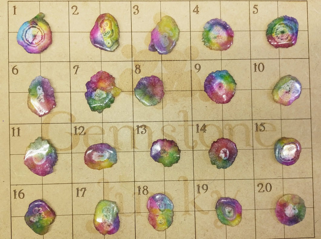 Rainbow solar quartz cabochons