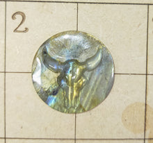 Load image into Gallery viewer, Labradorite carved ox cabochon
