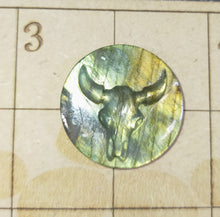 Load image into Gallery viewer, Labradorite carved ox cabochon
