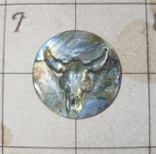 Load image into Gallery viewer, Labradorite carved ox cabochon
