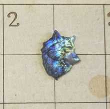 Load image into Gallery viewer, Labradorite wolf head cabochons
