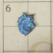 Load image into Gallery viewer, Labradorite wolf head cabochons
