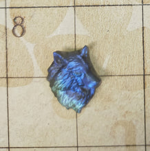 Load image into Gallery viewer, Labradorite wolf head cabochons
