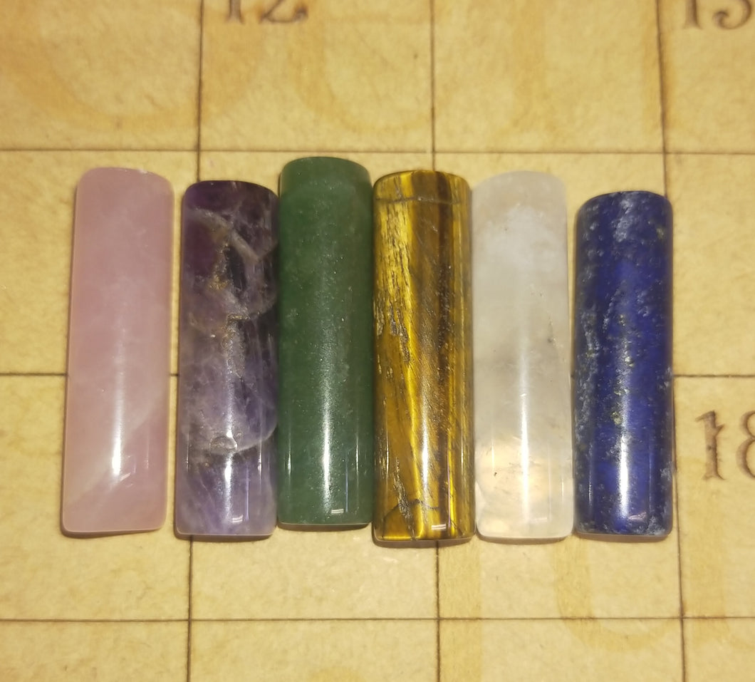 Gemstone Cylinders. Various stones