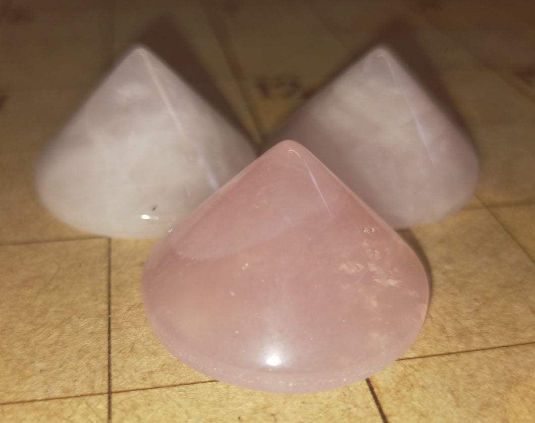 Rose quartz cones