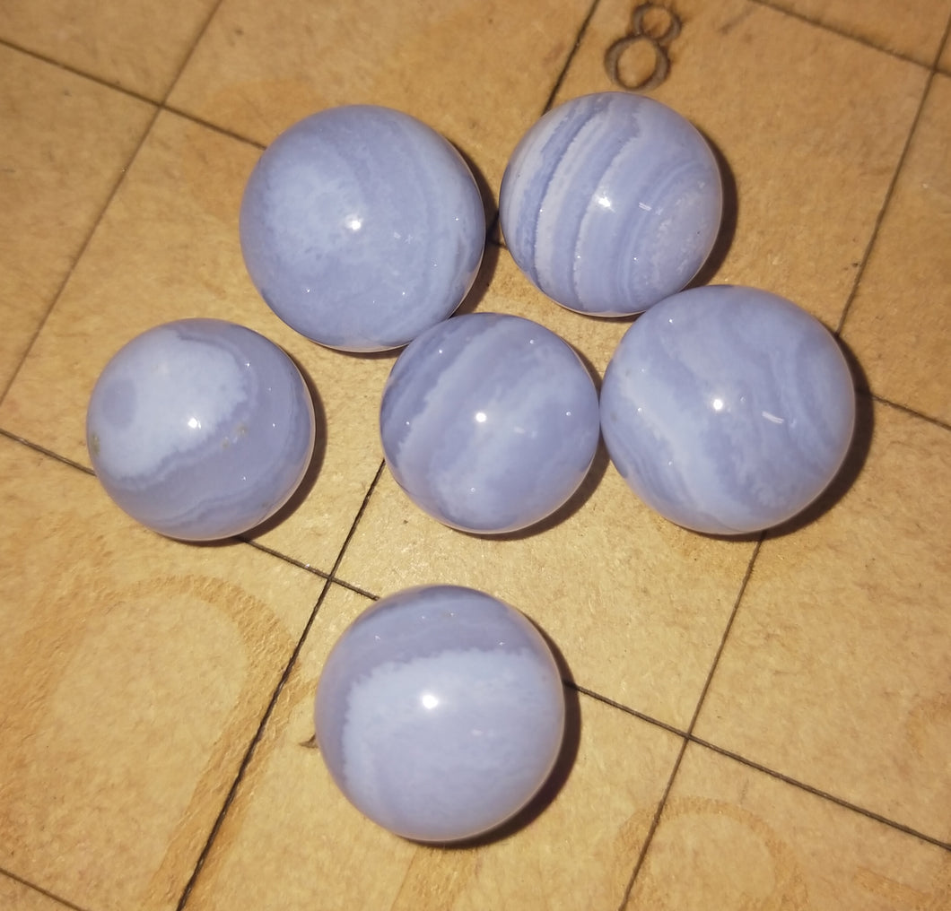 Blue lace agate spheres 13.5-15mm