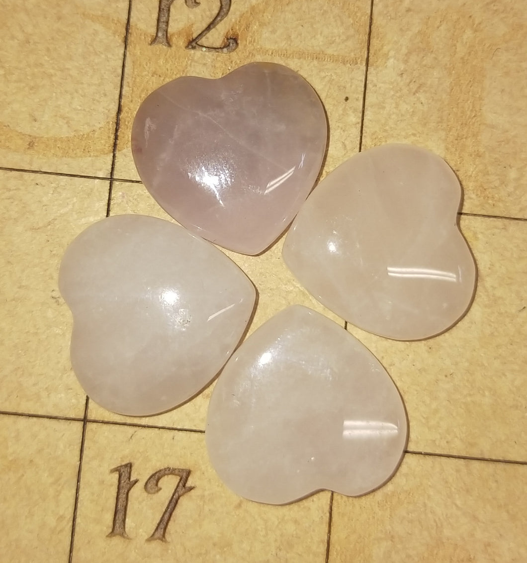 Rose quartz mini puffy hearts